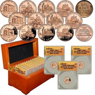  Coins & Currency Pennies 1909, 1959, 2009 Abraham Lincoln 14 Coin Set