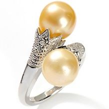 Imperial Pearls 11 12mm Cultured Golden South Sea Pearl and White