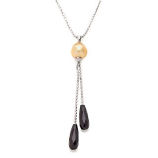 Imperial Pearls 10 11mm Cultured Golden South Sea Pearl and Black Onyx
