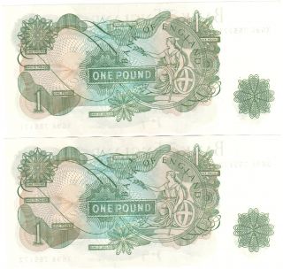 English 1 Pound CONSECUTIVE UNCIRCULATED Banknote RARE @@LOOK@@