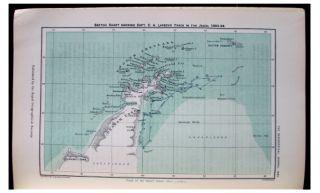 1894 Larsen Whaling Expedition Antarctic Hunting Penguins Color Map 10
