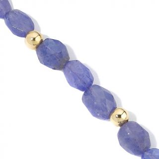 35ct Faceted Tanzanite and 14K Gold Bead 18 Necklace