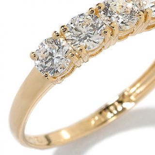 Absolute 14K Gold Round Prong Set 7 Stone Ring   1.05ct
