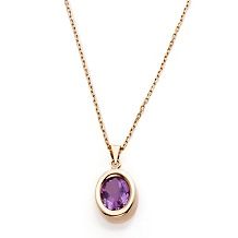 technibond oval gemstone pendant with 18 cable chain d