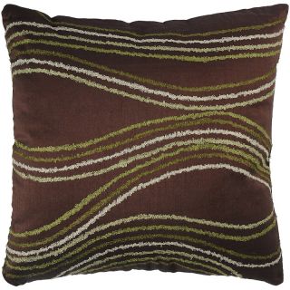 Soft Curves Throw Pillow, 18 x 18in   Green/Brown
