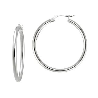  Jewelry Earrings Hoop Set of High Polished Hoop Earrings   1 3/16