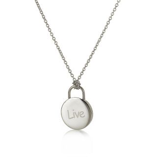 Stately Steel Live 20mm Talking Pendant with 17 Chain