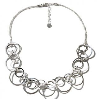  Necklaces Chain Sterling Silver Layered Circles 15 1/2 Necklace