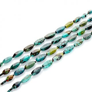  by Jay King Hubei Turquoise Beaded Sterling Silver 19 1/2 Necklace