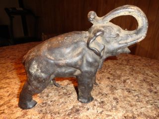 Antique Vintage Elephant Cast Iron Elephant Bank Piggy Bank