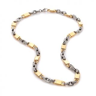  Jewelry Necklaces Chain Mens Steel 2 Tone Chain Link 21 1/2 Necklace
