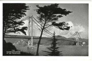 Vintage Postcard 1930s Golden Gate Bridge San Francisco
