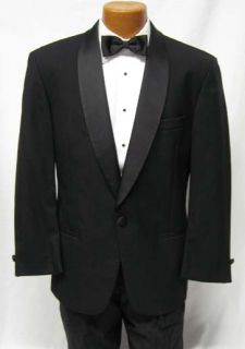 Classic Black Perry Ellis 1 Button Tuxedo Jacket 40R