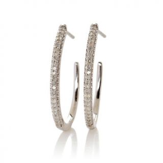 Jewelry Earrings Hoop .25ct Diamond Sterling Silver J Hoop