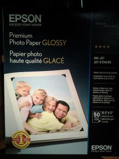 Epson Premium Glossy Photo Paper for Inkjet 8.5x11 (Letter) 50 Sheets
