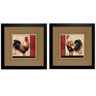  Wall Décor Country Home Art French Rooster 23 x 23   Set of 2 Prints