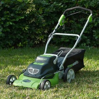 GreenWorks 20 3 in 1 Cordless Electric Lawn Mower with Bag, Mulcher