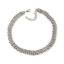 Stately Steel Goldtone Curb Link 30 1/2 Necklace