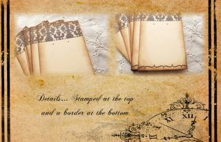 Damask Jewelry Cards Earrings Brown Cream Shabby Vintage Inspired