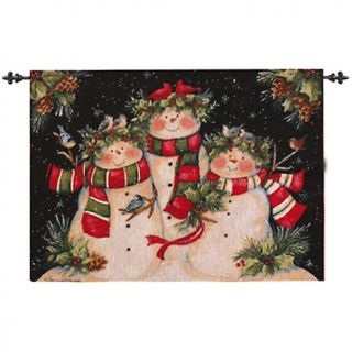  Home Décor Throw Blankets Three Snowmen Tapestry with Rod   36 x 26