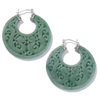  green jade carved hoop earrings rating 2 $ 69 90 or 2 flexpays of $ 34
