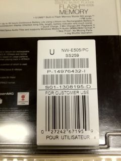 NEW IN BOX Sony Network Walkman NW E505 Pink (512 MB) Digital Media