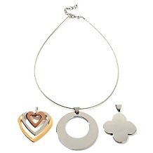  Steel Wishbone Charm Cable Link 26 Necklace