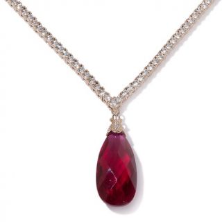 Jean Dousset 32.18ct Absolute™ and Created Ruby 18 Drop Necklace at