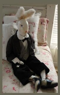 Folk Art Edward Tulane Bunny Doll Primitive Rabbit ♥