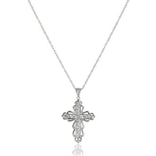 Jewelry Pendants Religious .41ct Absolute™ Scalloped Cross