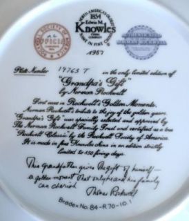 Norman Rockwells Fine China Plate Grandpas Gift Le