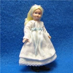 Dressed Small Porcelain Girl Erna Meyer Dollhouse Doll White Dress
