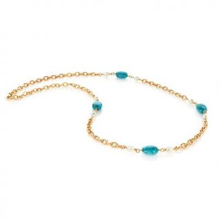 Technibond® Turquoise Rolo Link 32 Station Necklace