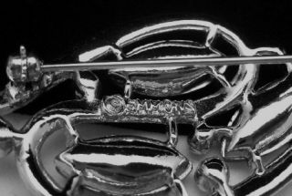 Emmons Lava Top Brooch Pin AB Carnival Glass Rhinestones Free Form