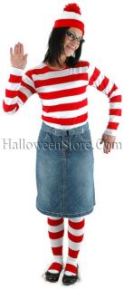 Wheres Waldo: Wenda Adult Costume Kit includes red and white striped
