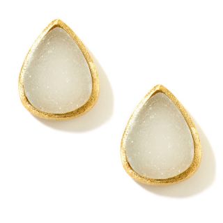 Technibond Technibond® White Drusy Pear Shaped Stud Earrings