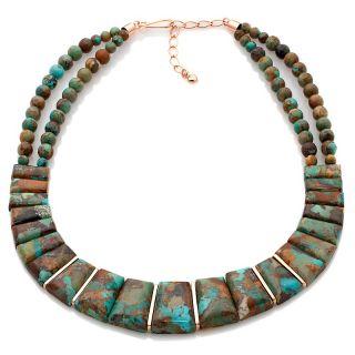Jay King Kingman Boulder Turquoise Desert Rosé Metal 18 1/4 Necklace