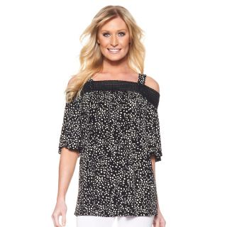 Slinky® Brand Marilyn Printed Top with Crochet Detail at