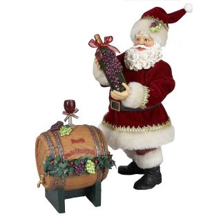 Kurt Adler Fabriche Santa with Wine Barrel   10in