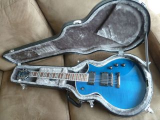 ESP LTD Deluxe EC 1000 Guitar Blue Flame Maple with EMGs and Hard Case