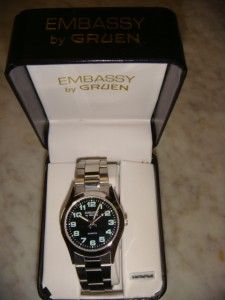  Store New Old Stock Mens Wrist Watch Embassy by Gruen Stainless