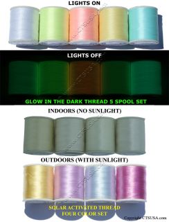 Glow in The Dark 4 Solar Active Embroidery Thread