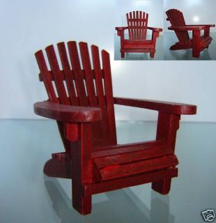 Dollhouse Painted Wooden Lawn Chair for Small Dolls