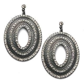  eva clear crystal hematitetone oval drop earrings rating 2 $ 24 47 s