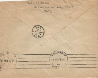 Netherlands 1938 12 5 Cents Enka Slogan Meter Mark on Cover Velp to