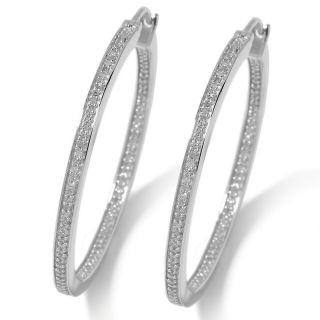 Jewelry Earrings Hoop .53ct Diamond Inside/Outside Sterling