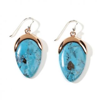 Pear Shaped Turquoise and Copper Earrings