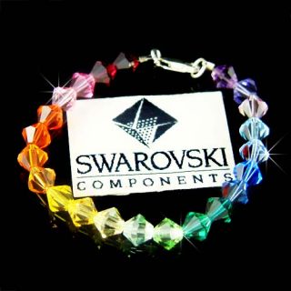  Swarovski Crystal Sterling Silver Kids Girls Child Bracelet New