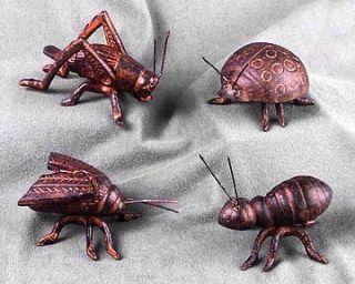 Unique Cast Iron Bug Home Garden Lawn Decor Bugs Set