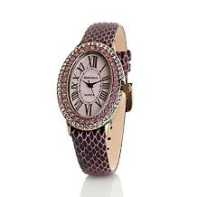 heidi daus oval pave crystal leather strap watch $ 69 95